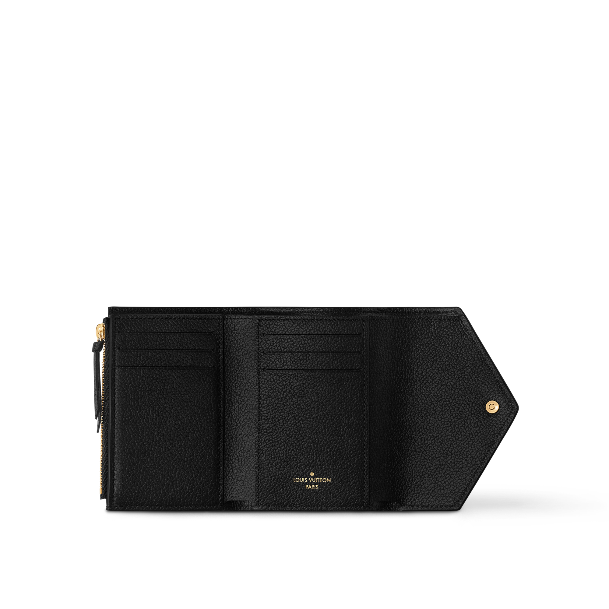 Victorine Wallet - Luxury Monogram Empreinte Leather Black | LOUIS
